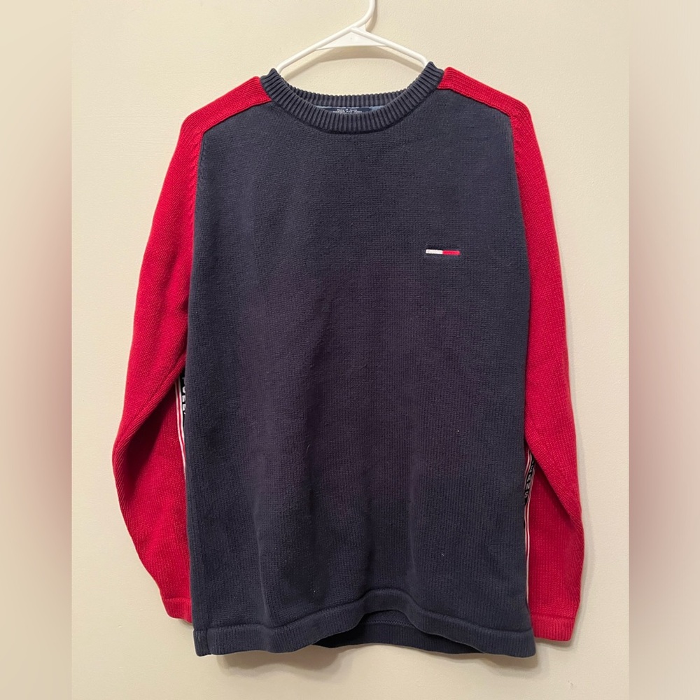 Tommy Hilfiger Vintage 90’s Men’s Small Crewneck Sweatshirt Blue Red Tommy Jeans